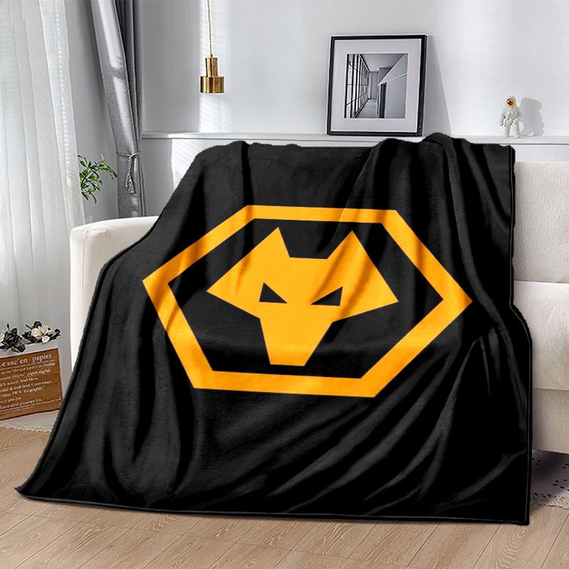 Wolverhampton Wanderers Print Flannel Blanket, High quality Comfortable for All Seasons, Home Decor, Warmth and Comfort, Perfect for Christmas Gifts