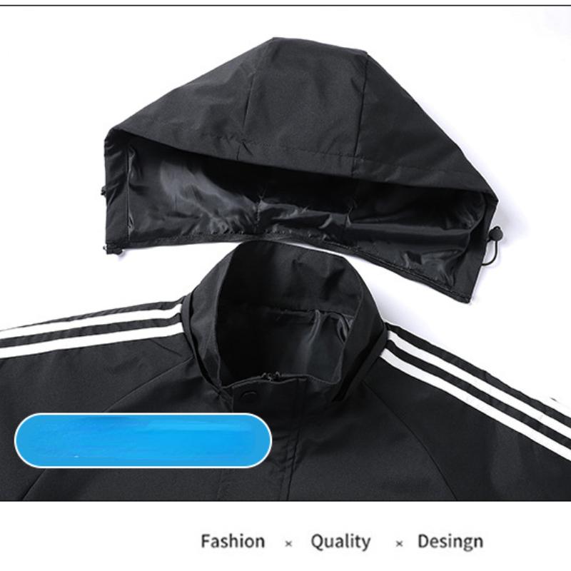 High Street Casual Sports Jacket Men  Patchwork Stripe Fashion Sports Jacket