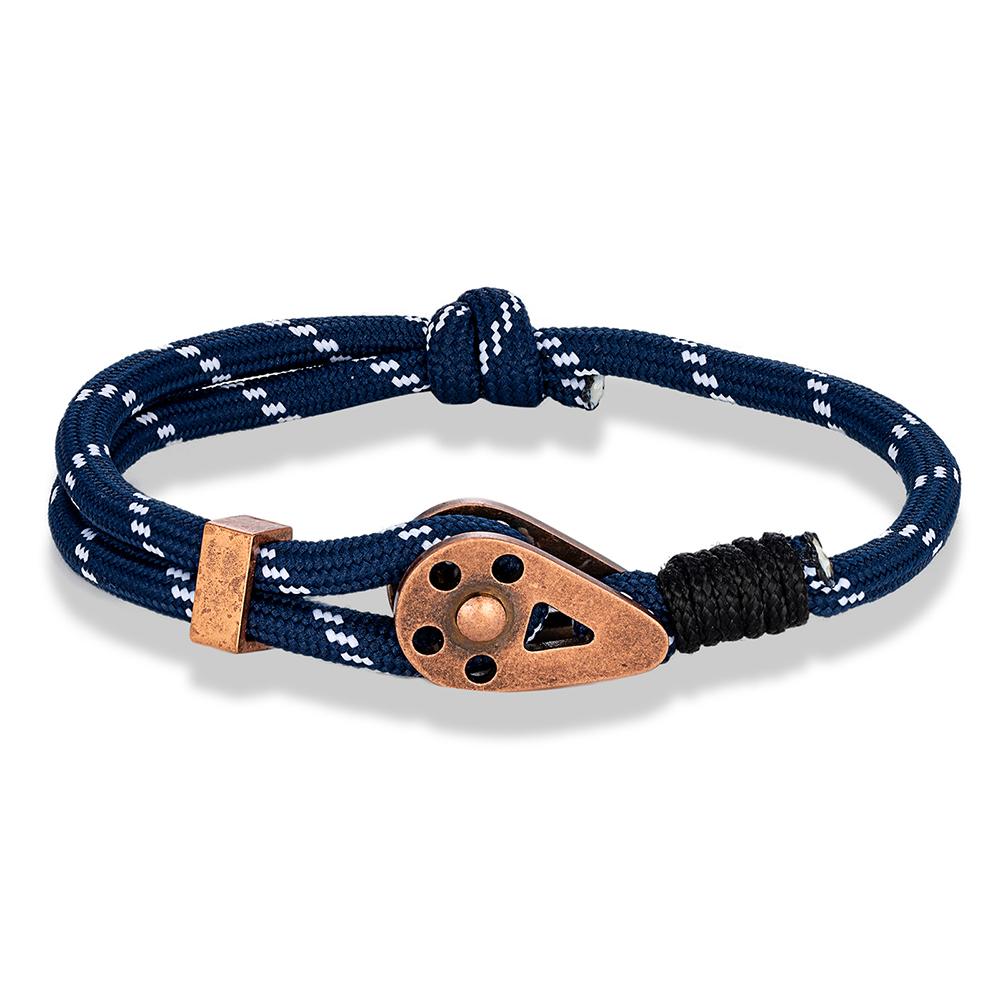 Locomotive Men Punk Rock Cableway Buckle Bracelet Adjustable Nautical Rope Bracelets Mountain Camping Buckle Accessory
