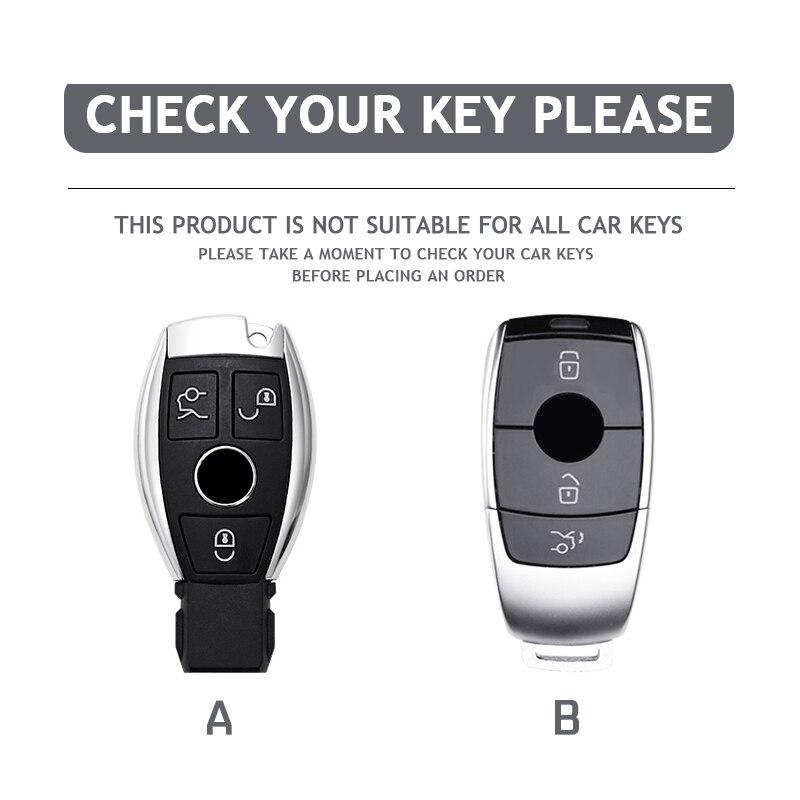 Чехол для ключей автомобиля из АБС-пластика из углеродного волокна, брелок для Mercedes Benz ABCES Class W204 W205 W212 W213 W176 GLC CLA AMG W177