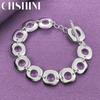 CHSHINE Браслет-цепочка из стерлингового серебра 925 пробы с круглым кольцом для женщин, высококачественное модное шармовое украшение