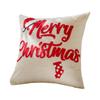 Christmas Embroidered Tufted Throw Pillow Luxe Polyester Decorative Cushion For Sofa Bedroom Holiday Home Decor