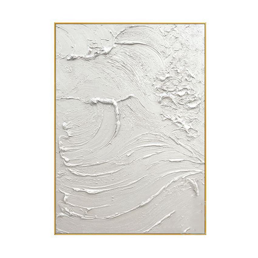 Black and White Texture Minimalist Canvas Decoration Poster Advanced Handmade Abstract Oil Painting Wall Art Living Room Bedroom