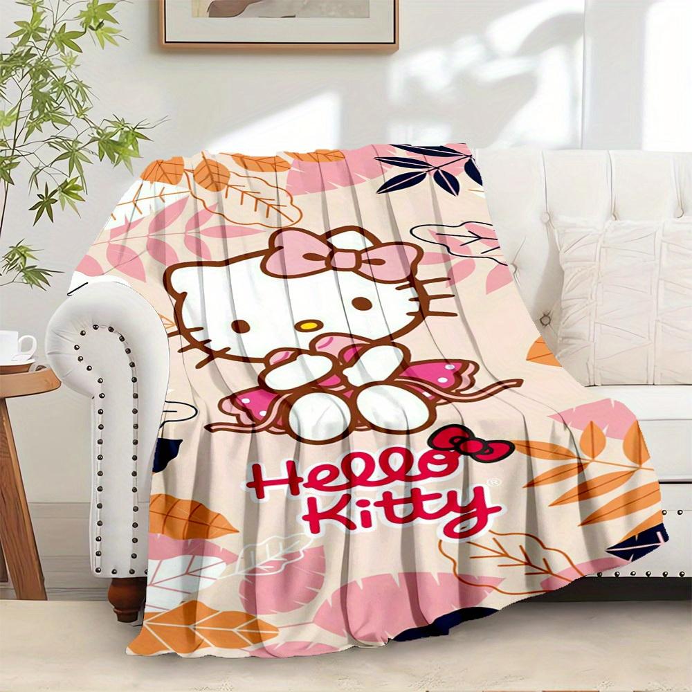 1pc Hello Kitty Autumn Leaves Blanket - Seasonal Home Decor, All Seasons, Comfortable and Machine Washable, Perfect Gift for Everyone, Perfe