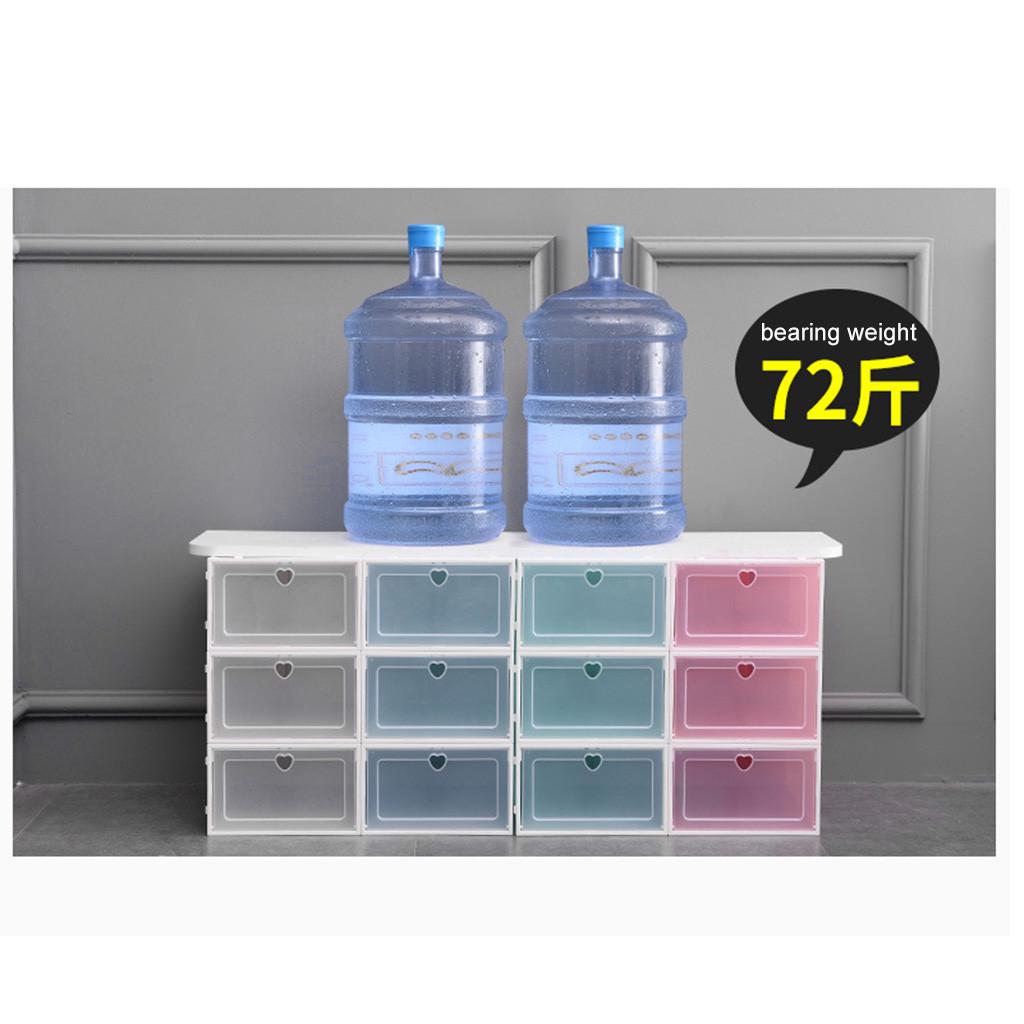 Shoe Storage Bins, Clear Plastic Stackable Shoe Organizer for Closet, Space Saving Foldable Shoe Rack, Shoe Box Sneaker Holder Container