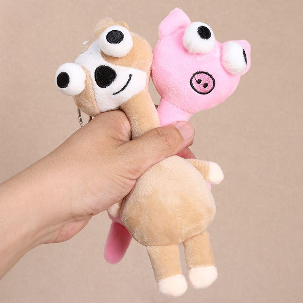 Funny Design Chicken Plush Keychain Cute Style Pink Pig Plush Pendant Gift For Girls