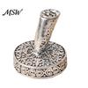 Metal Dip Pen Stand Vintage Round Holder, Durable Exquisite Carved Desktop Ornament, Decorative Socket Pens And Quill Supply, for Calligraphy