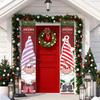 Foldable Christmas Porch Door Banner Polyester Santa Claus Hanging Couplet  New Year