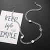 Double Layer Metal Smiley Face Pendant Necklace For Women Alloy Chain Letter Print Choker Jewelry Gift
