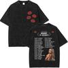 2026 Винтажная стираная футболка Sabrina Carpenter Short N Sweet Album Мужская Женская Летняя Повседневная Оверсайз Футболка Y2k Одежда в стиле Харадзюку Футболки