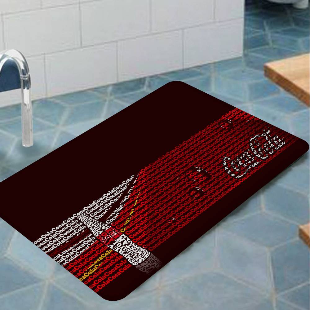 C-COCA Logo C-COLAS Hallway Carpet Retro Multiple Choice Living Room Kitchen Rug Non-Slip Welcome Rug