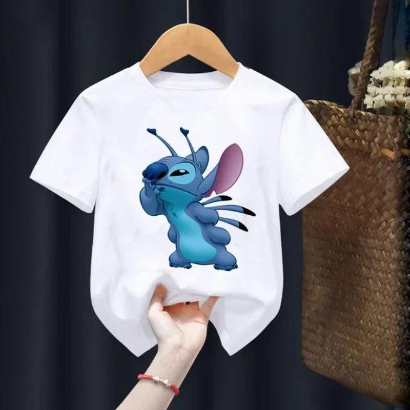 Disney Летняя футболка с принтом Стич Серия 'Полый' Футболка с коротким рукавом