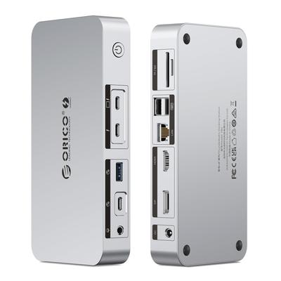 ORICO Thunderbolt 4 Док-станция для Mac Mini с одним портом 4K 85 Вт 1 Гбит/с и аудио, совместимая с Mac и TB4, 12-в-1 станция, 40 Гбит/с, M4, 8K/Двойной