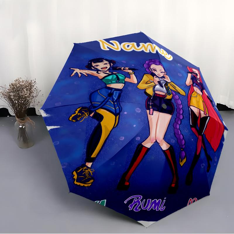 Personalized Name K-KPop Demon Hunters Print Umbrella - Automatic Open/Close, Eight-Rib Durable Frame, Automatic Folding Umbrella