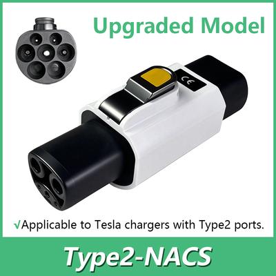 EVqiaoyi Тип 2 на NACS Адаптер для электромобилей 32А 7кВт от IEC62196-2 Столбик к Конвертеру зарядки электромобилей Tesla для Tesla Model 3/Y/S/X