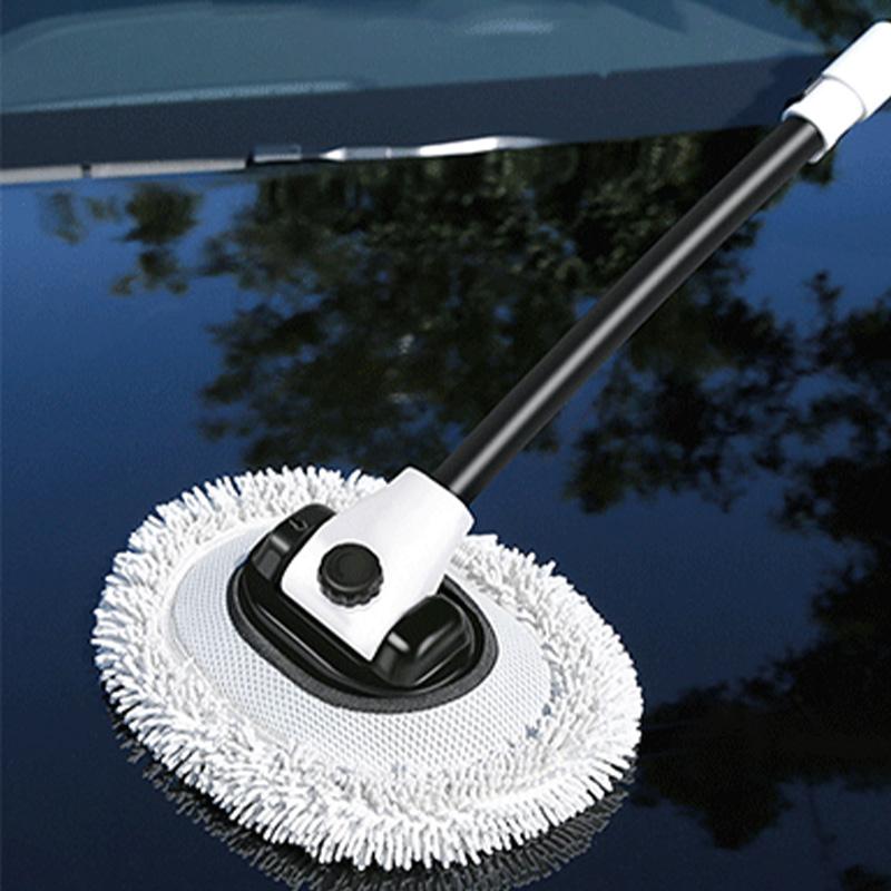 Car Wash Brush Cleaning Brush 15 Degree Bend Telescoping Long Handle Washing Mop Soft Hair Chenille Broom Wash Supplies