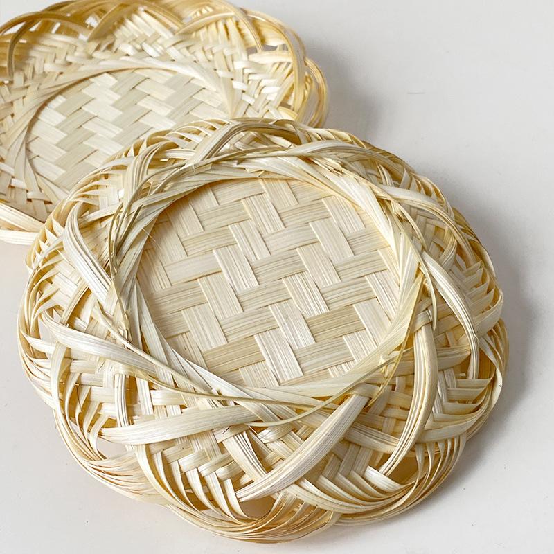 2024 Новая десертная тарелка ручной работы из бамбука, плетеная для ресторана, фруктов, суши, завтраков, закусок, бамбуковых корзинок, поделки