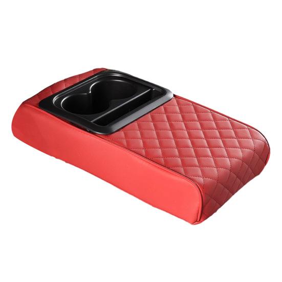 Yousheng Чехол на центральную консоль для автомобиля Водонепроницаемый из искусственной кожи Чехол на подлокотник автомобиля с 2 подстаканниками Универсальные аксессуары для интерьера автомобиля