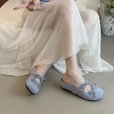 Внутреннее увеличение высоты ретро сумка голова полушлепанцы женские носят балетный стиль бант Мэри одинарная обувь весной и летом