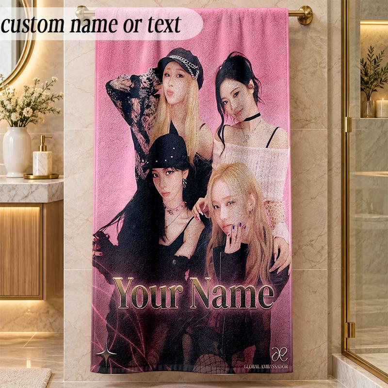 Beach Towelaespa Custom Name Text Personalized Soft Towel for Beach Pool Indoor Home Decor Gift