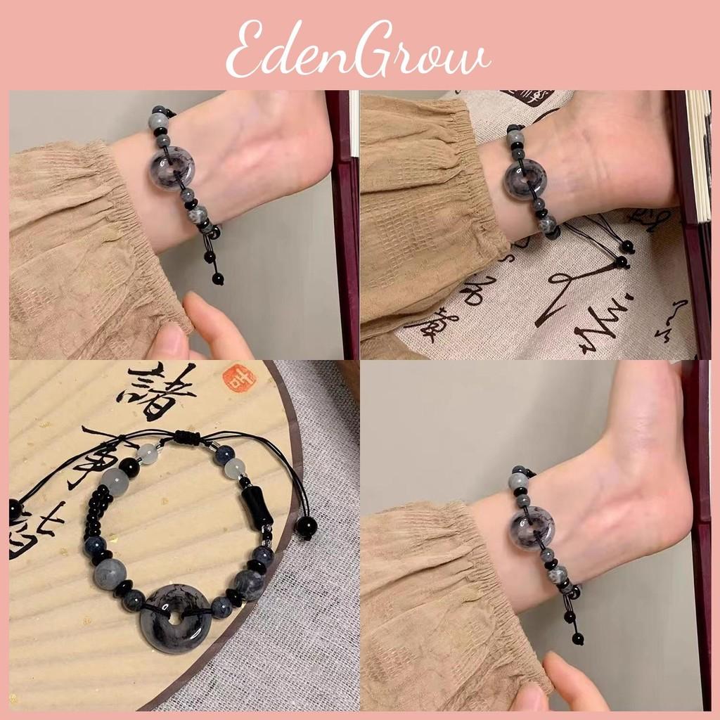 Highend Black Beaded Bracelet Exquisite Chinese Style Resin Stone
