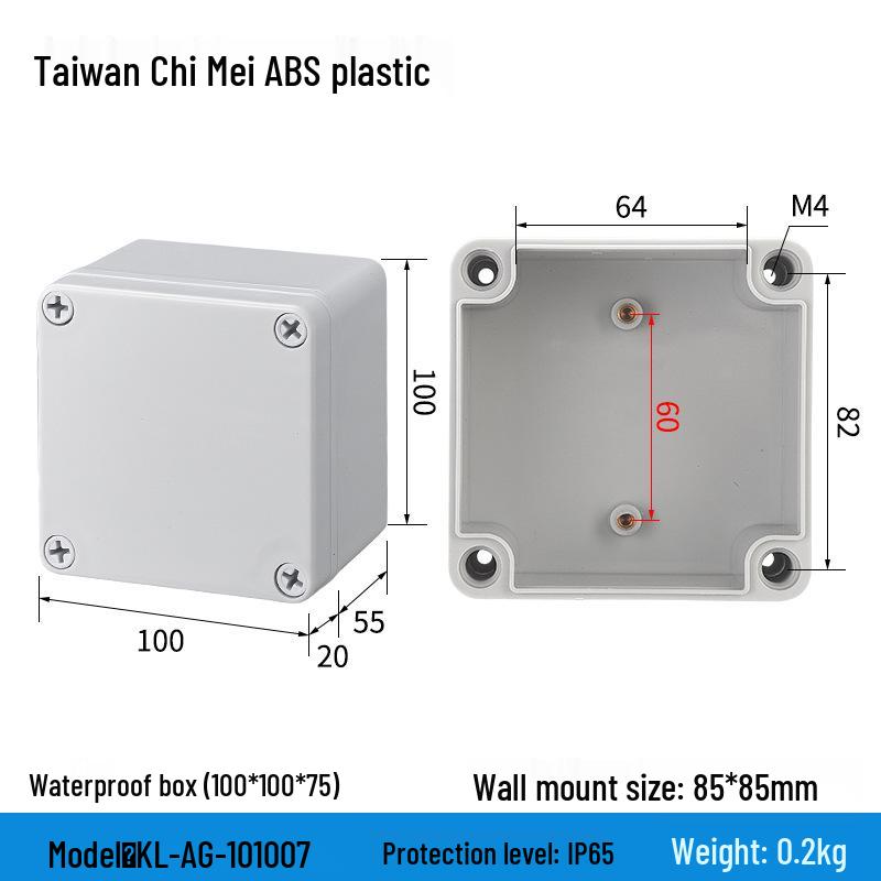 Уличный водонепроницаемый ABS корпус блока питания и розетки для мониторинга с клеммной колодкой и кнопкой