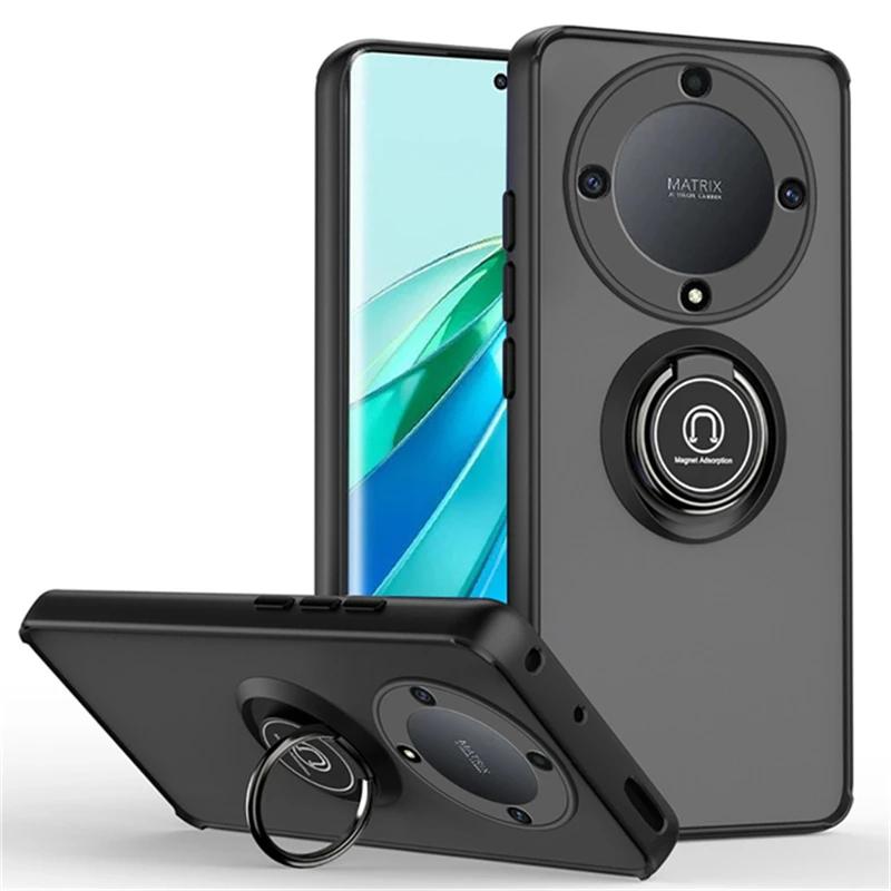 Матовый защитный чехол для Honor Magic 6 5 Lite 5G Magic 6 Pro X9b X9a чехол-кольцо магнитный держатель подставка противоударный чехол Fundas
