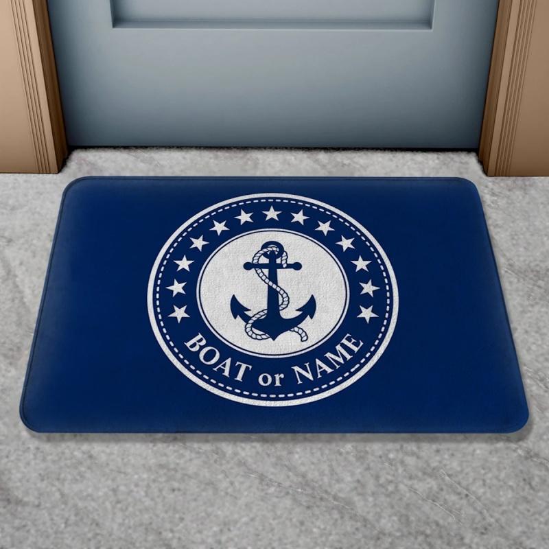 Добро пожаловать Абоаро Название Вашей лодки Так как Коврик для пола Персонализированный Морской ковер Коврик для двери Входной ковер для ванной Приветственный коврик