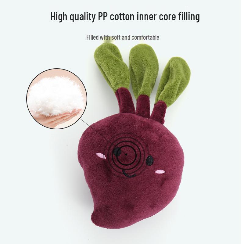 Плюшевые пищащие игрушки для собак в виде овощей и фруктов