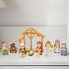 12Pcs Nativity Scene Figurines Set Miniature Figures Manger Group Tabletop Craft Decor for