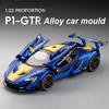 1/22 McLaren P1 GTR Alloy Car Model High Simulation Diecasts Toy with Sound and Light Pull Back Vehicles Decoration Toys