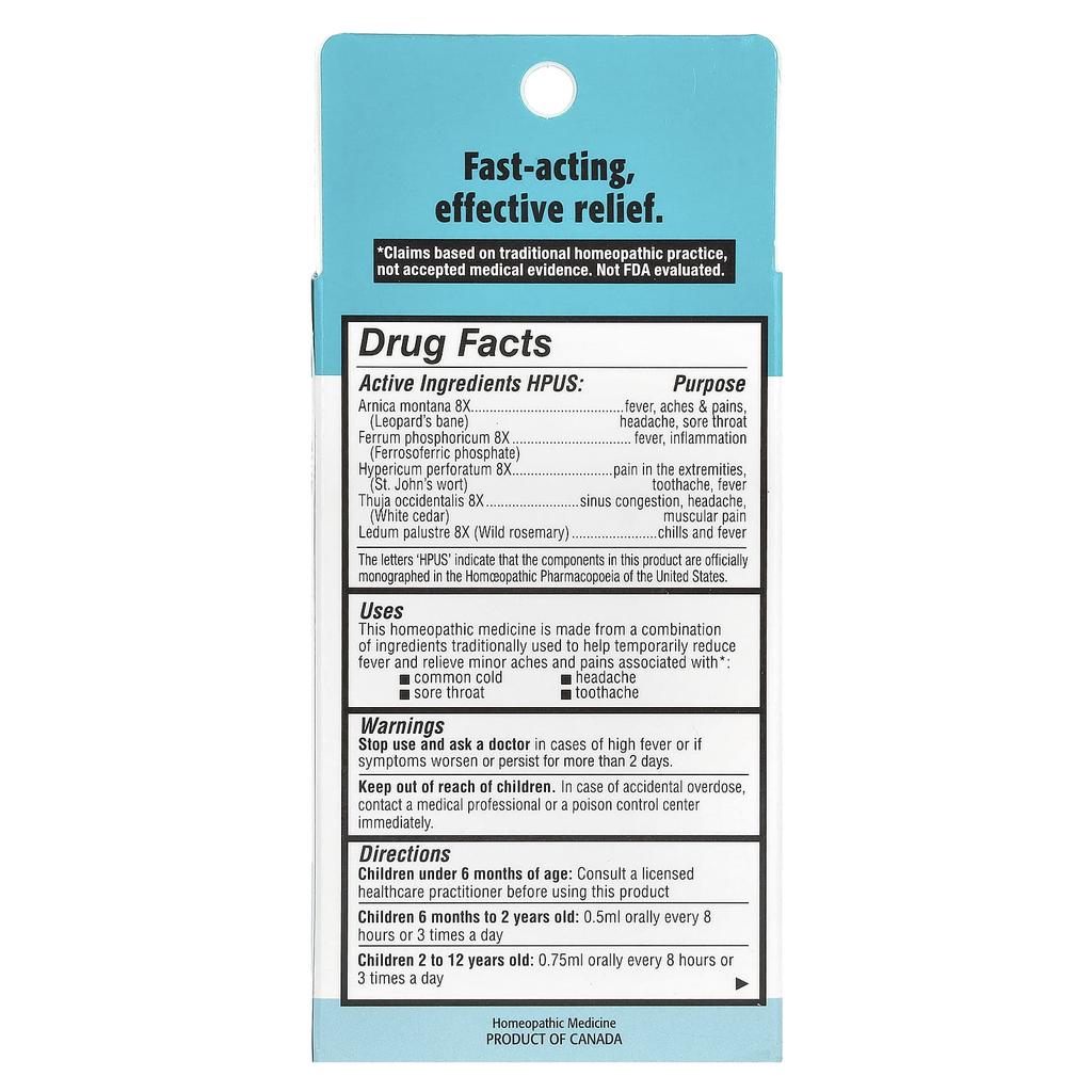 Children's Pain and Fever Relief Oral Liquid, Children 0-12 Years, Cherry, 25 Ml (0.85 Fl Oz)