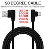 90 Degree Angle Connector Tangle-Free Micro USB Type C Phone Cable Quick Charger Charge Nylon Cord Wire