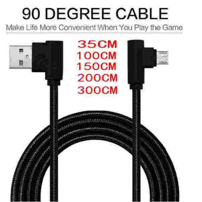 Разъем под углом 90 градусов Не спутывающийся телефонный кабель Micro USB Type C Быстрое зарядное устройство для зарядки Нейлоновый шнур Провод
