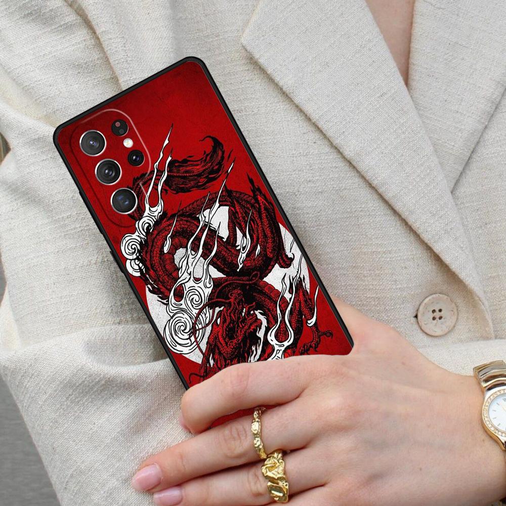 Японская волна Аниме Дракон Чехол для телефона Samsung Galaxy S26 Ultra S25 S24 S23 S22 S21 S20 Note10