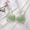 Сексуальные полые тонкие чашки без маркировки, собранные для сбора порока груди, анти-провисание, модный плиссированный удобный бесшовный бюстгальтер для девочек