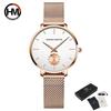 Hannah Martin Small Seconds Dial Quartz Movement Fashion Watch Waterproof Simple Women Gold Mesh Belt Top Brand Ladies Watches