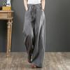 Spring Artistic Cotton Linen Loose Oversized Wide Leg Pants High Waisted Floor Length Pants Straight Leg Pants Linen Women's Pants & Capris Women’s