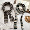 Collocation Clothing Accessories Y2K Striped Scarf Y2K Style Knitted Shawl  Girl