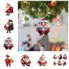 Santa Claus Xmas Car Ornament 2D Acrylic Christmas Snowman Santa Claus Pendants  Pendants Gift