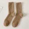 Solid Color Thick Fashion Trendy Middle Tube Hosiery Mink Velvet Man Socks Korean Style Socks