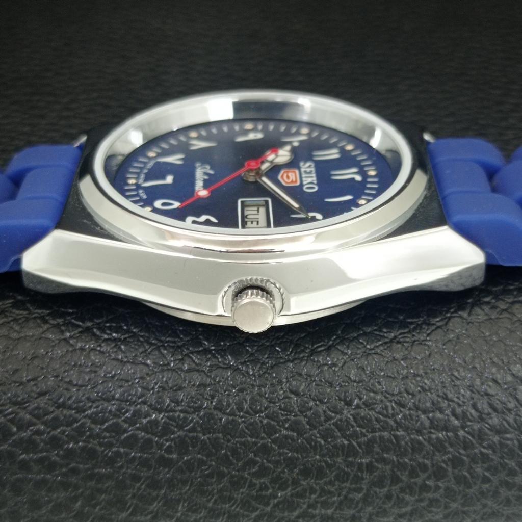 ВИНТАЖНЫЕ АВТОМАТИЧЕСКИЕ SEIKO 5 6309A ВОССТАНОВЛЕННЫЕ ЯПОНСКИЕ МУЖСКИЕ ЧАСЫ С СИНИМ ЦИФЕРБЛАТОМ a442587-1