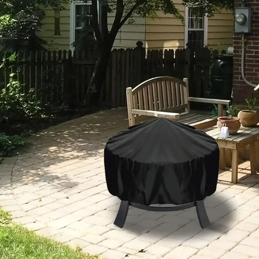 Dustproof Fire Pit Cover 210/420D Stove Cover Grill Protector BBQ Cover Patio