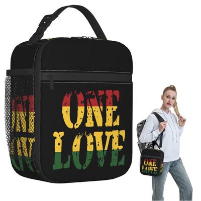 Harajuku Vintage Style Arts Bob Marley One Love Insulated Lunch Bag for Women Children Food Boxes Thermal Lunch Box Tote