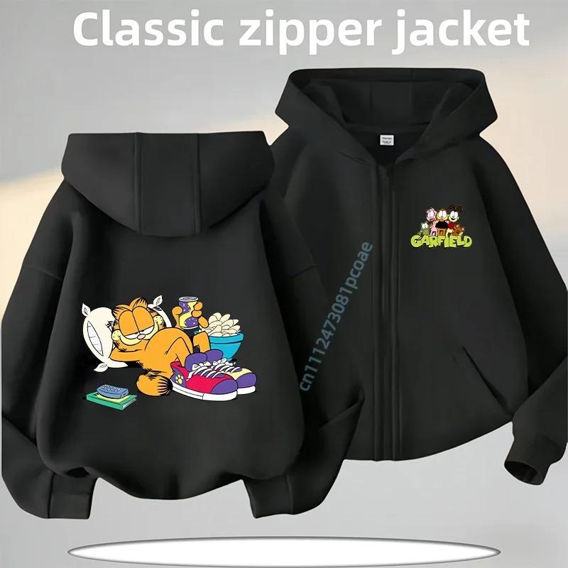 Детская толстовка с капюшоном на молнии Garfield Cat