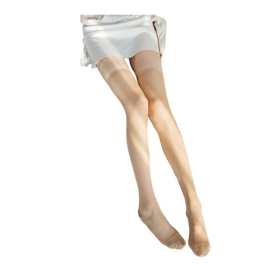 Чулки до бедра для женщин, прозрачные нейлоновые кружевные колготки, противоскользящие, выше колена, шелковистые чулки для повседневной носки в ночном клубе