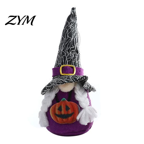 Plush Dwarf Dolls for Home Halloween Gnome Decoration, Spooky Witch Hat Swedish Tomte Elf Figurine, Decorative Gnomes Shelves Mini Soft Scandinavian