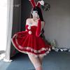 Christmas Dress Women Tube Top Dress Bunny Uniform Live Streaming Host Pure Desire Style New Performance Clothes