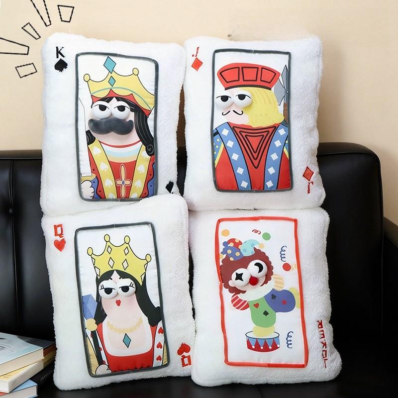 Plush Embroidered Playing Card Pillow Cushion Gift For Friends And Kids