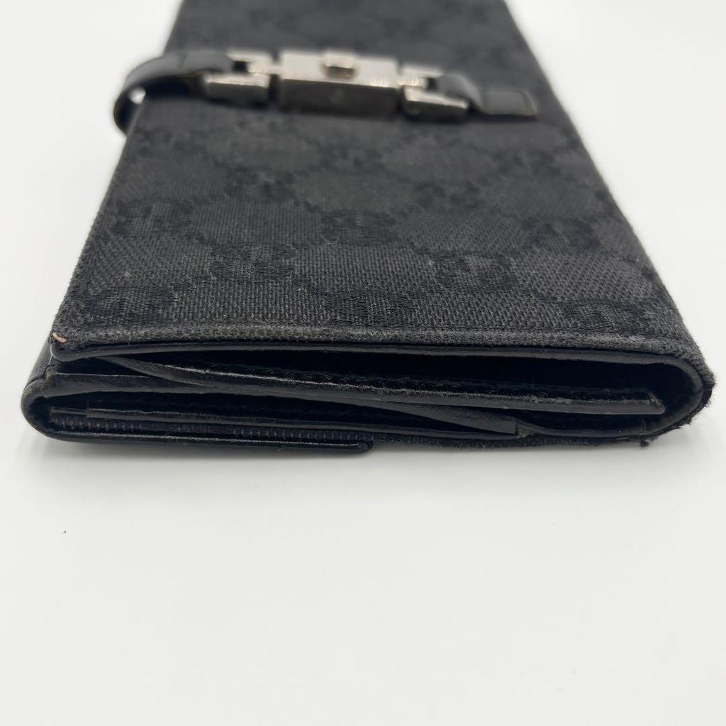 Used Gucci GG Jackie Long Wallet Black Bi-fold SG2570B